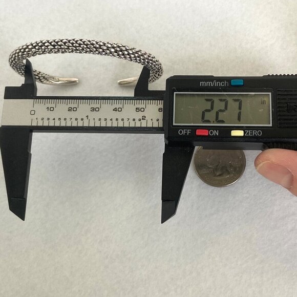 Sterling Silver 925 Heavy Interwoven Braided Weaved 6MM Cuff Bracelet 7" 30g - Picture 14 of 16